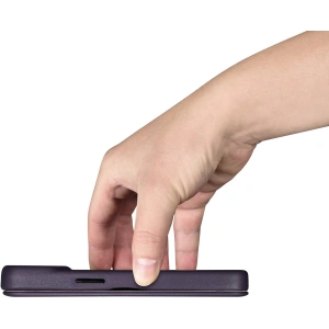 Wholesale iCarer CE Premium Leather Folio MagSafe Apple iPhone 14 Plus / 15 Plus dark purple - ICR412 - {ean13} - Hurt