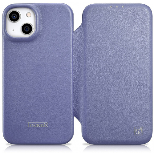 iCarer Distributor - 6975092685777 - ICR413 - iCarer CE Premium Leather Folio MagSafe Apple iPhone 14 Plus / 15 Plus light purple - B2B homescreen