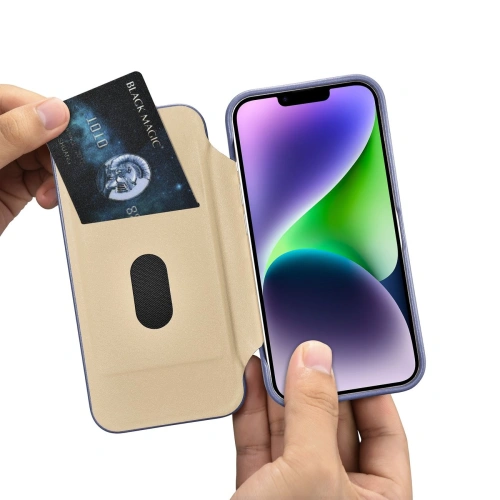 Etui iCarer CE Premium Leather Folio MagSafe Apple iPhone 14 Plus / 15 Plus jasnofioletowy