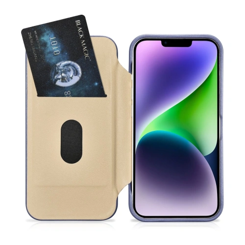 Etui iCarer CE Premium Leather Folio MagSafe Apple iPhone 14 Plus / 15 Plus jasnofioletowy