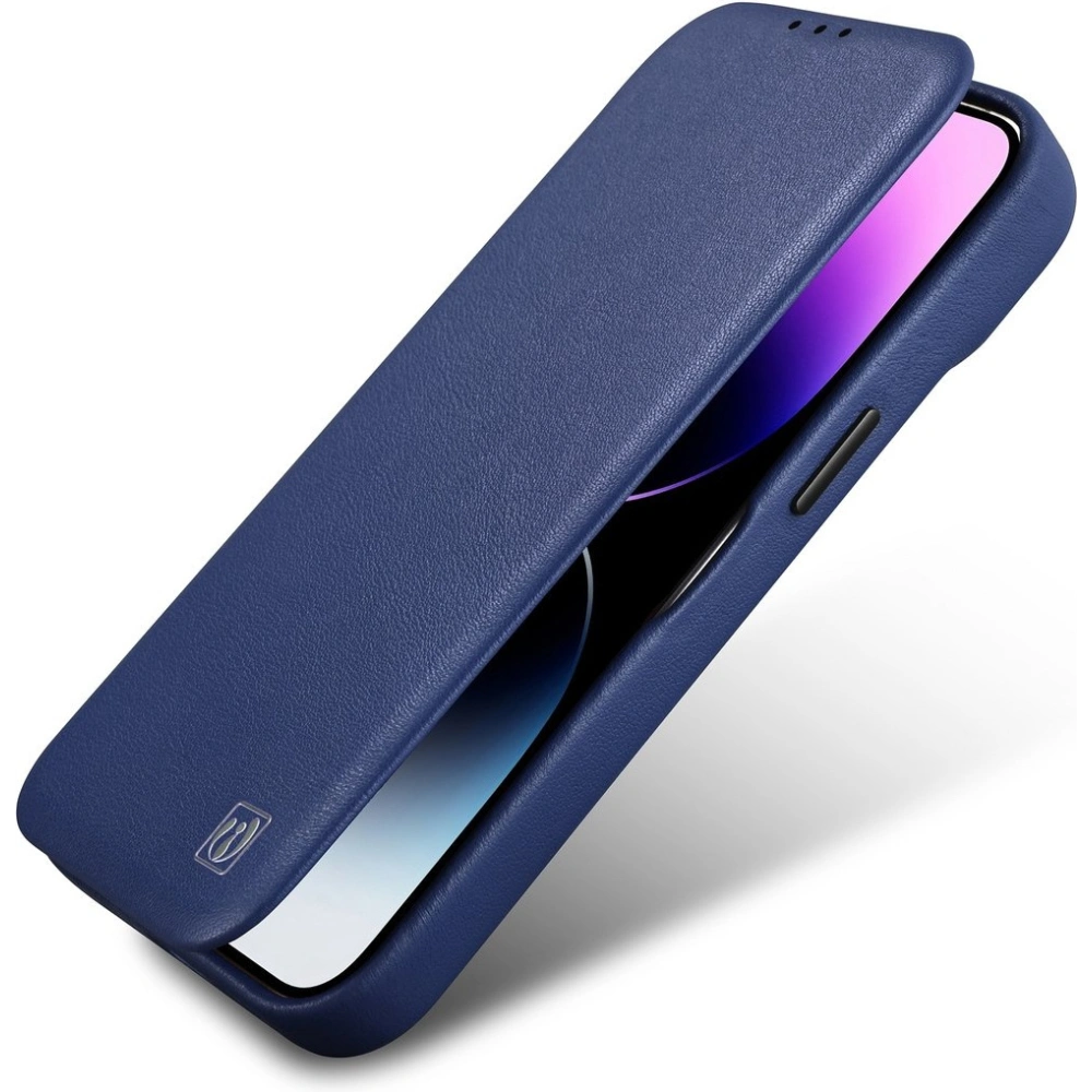 Wholesale iCarer CE Premium Leather Folio MagSafe Apple iPhone 14 Plus / 15 Plus blue - ICR414 - {ean13} - Hurt