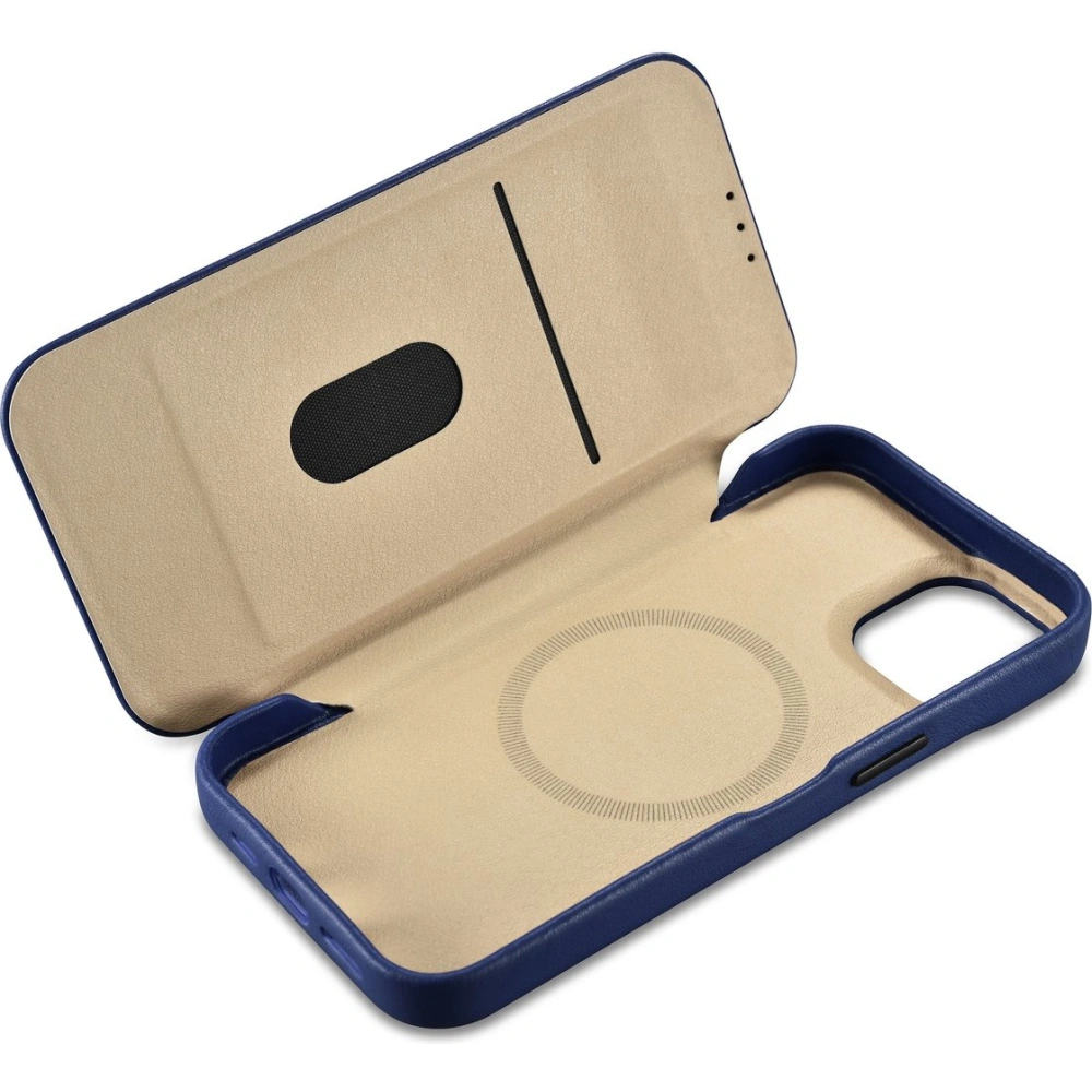 Wholesale iCarer CE Premium Leather Folio MagSafe Apple iPhone 14 Plus / 15 Plus blue - ICR414 - {ean13} - Hurt