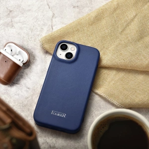 Wholesale iCarer CE Premium Leather Folio MagSafe Apple iPhone 14 Plus / 15 Plus blue - ICR414 - {ean13} - Hurt