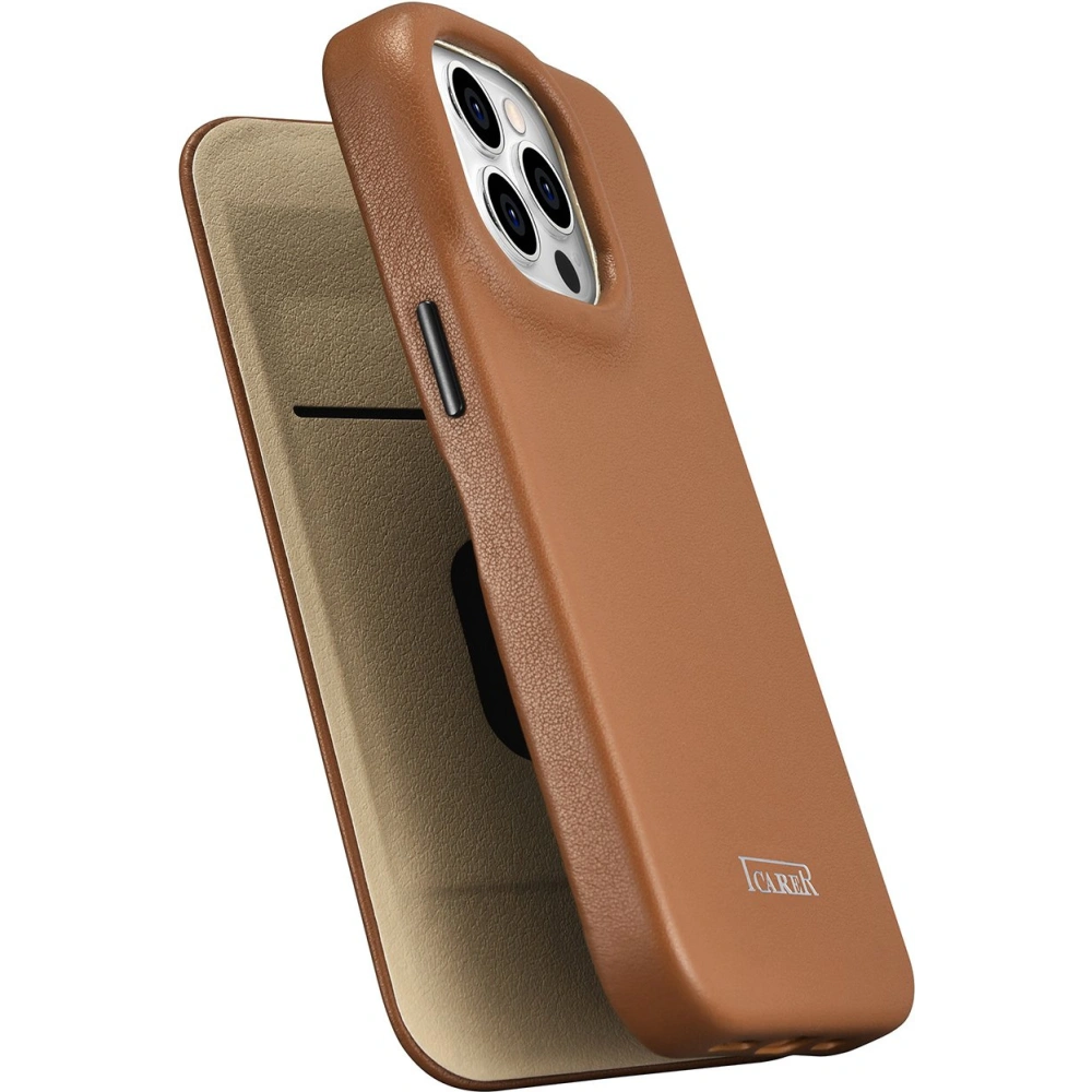 Hurtownia GSM - Etui iCarer CE Premium Leather Folio MagSafe Apple iPhone 14 Pro Max hnědý - ICR416 - {ean13} - Hurt