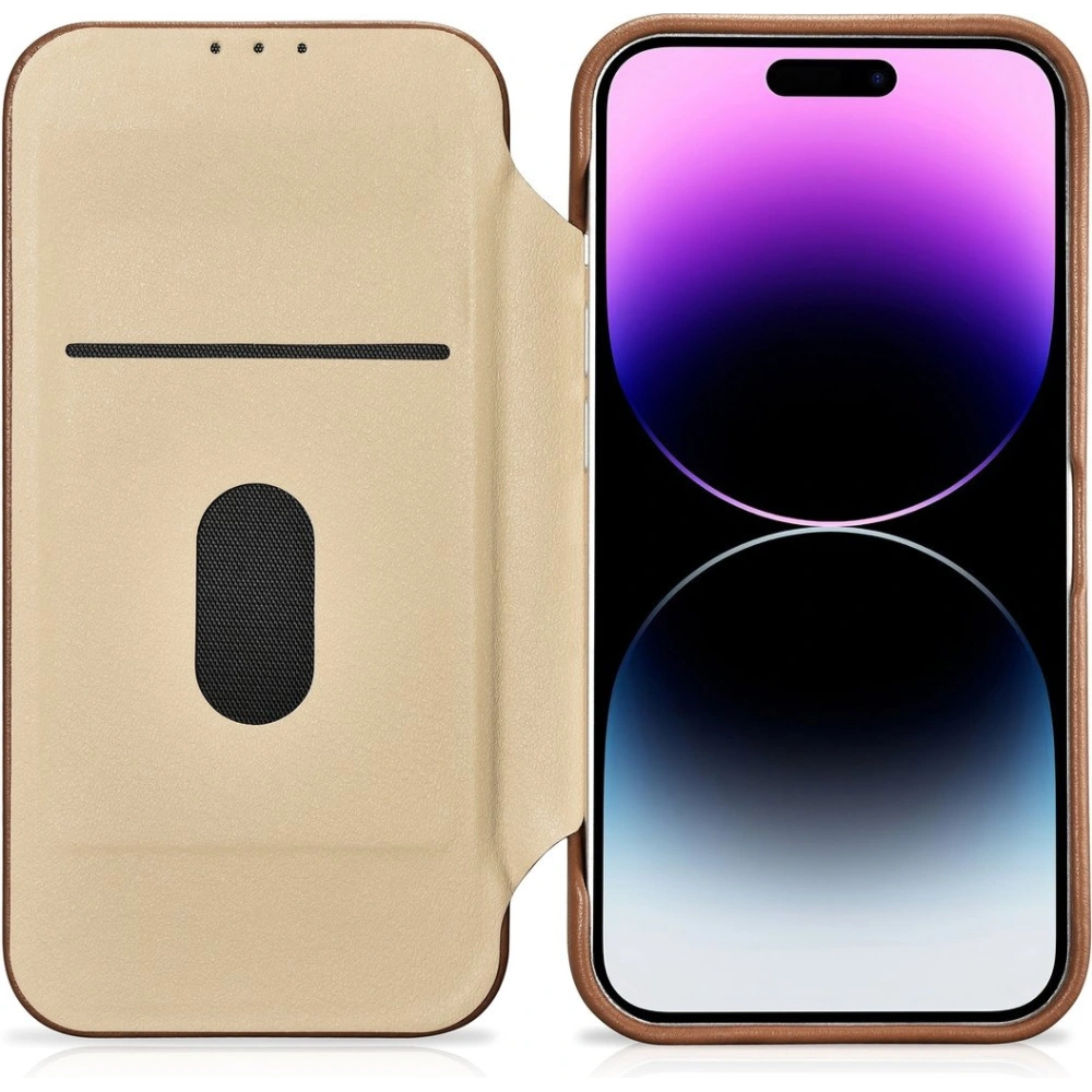 Hurtownia GSM - Case iCarer CE Premium Leder Folio MagSafe Apple iPhone 14 Pro Max braun - ICR416 - {ean13} - Hurt