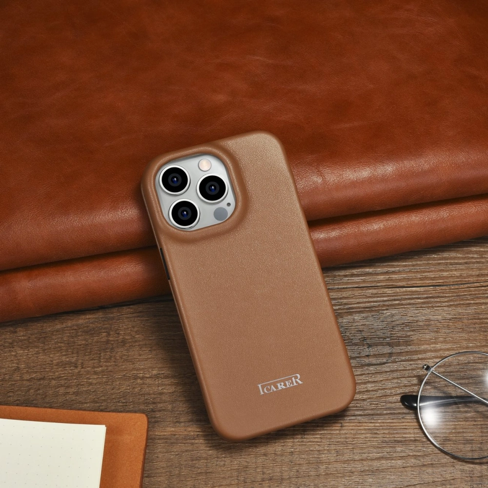 Hurtownia GSM - Etui iCarer CE Premium Leather Folio MagSafe Apple iPhone 14 Pro Max hnědý - ICR416 - {ean13} - Hurt