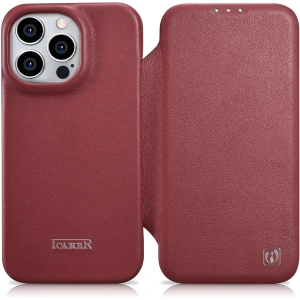 Wholesale iCarer CE Premium Leather Folio MagSafe Apple iPhone 14 Pro Max red - ICR417 - {ean13} - Hurt