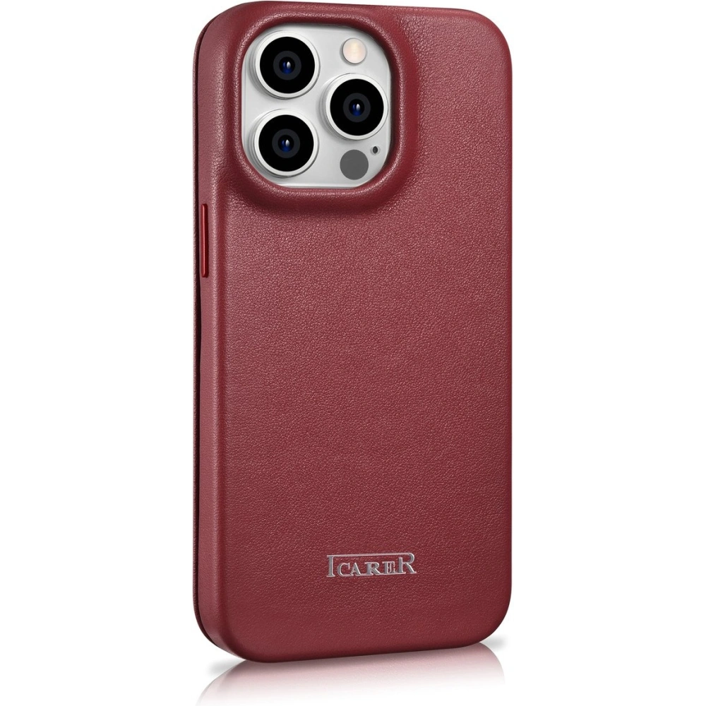 Wholesale iCarer CE Premium Leather Folio MagSafe Apple iPhone 14 Pro Max red - ICR417 - {ean13} - Hurt