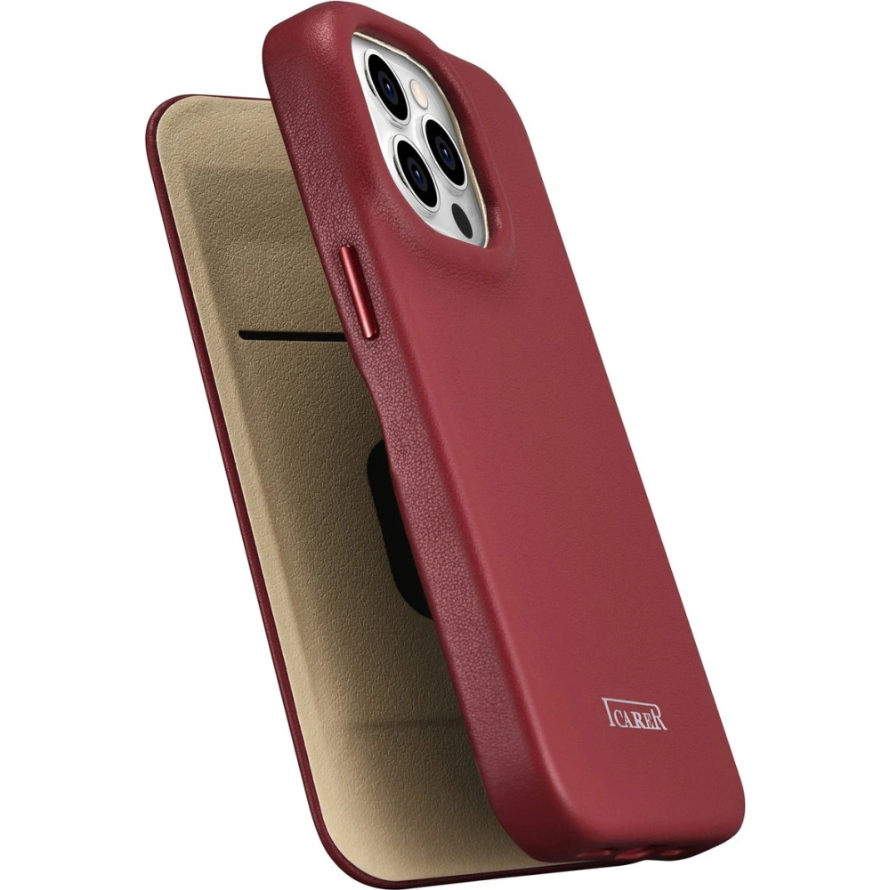 Wholesale iCarer CE Premium Leather Folio MagSafe Apple iPhone 14 Pro Max red - ICR417 - {ean13} - Hurt