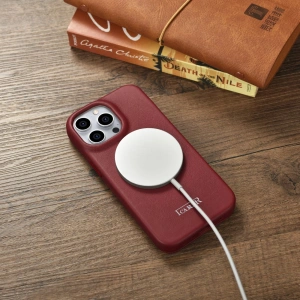 Wholesale iCarer CE Premium Leather Folio MagSafe Apple iPhone 14 Pro Max red - ICR417 - {ean13} - Hurt