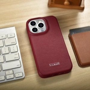 Wholesale iCarer CE Premium Leather Folio MagSafe Apple iPhone 14 Pro Max red - ICR417 - {ean13} - Hurt