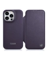 Etui iCarer CE Premium Leather Folio MagSafe Apple iPhone 14 Pro Max ciemnofioletowy