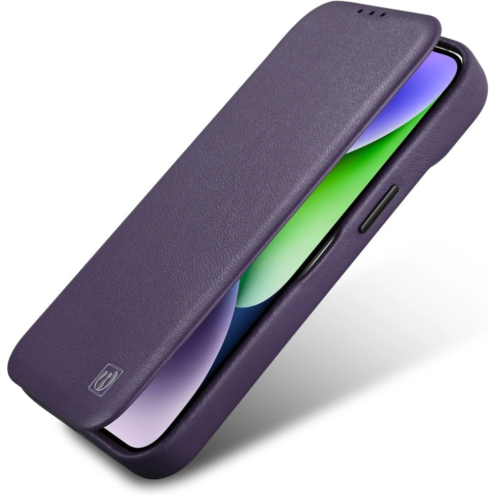 Wholesale iCarer CE Premium Leather Folio MagSafe Apple iPhone 14 Pro Max dark purple - ICR418 - {ean13} - Hurt