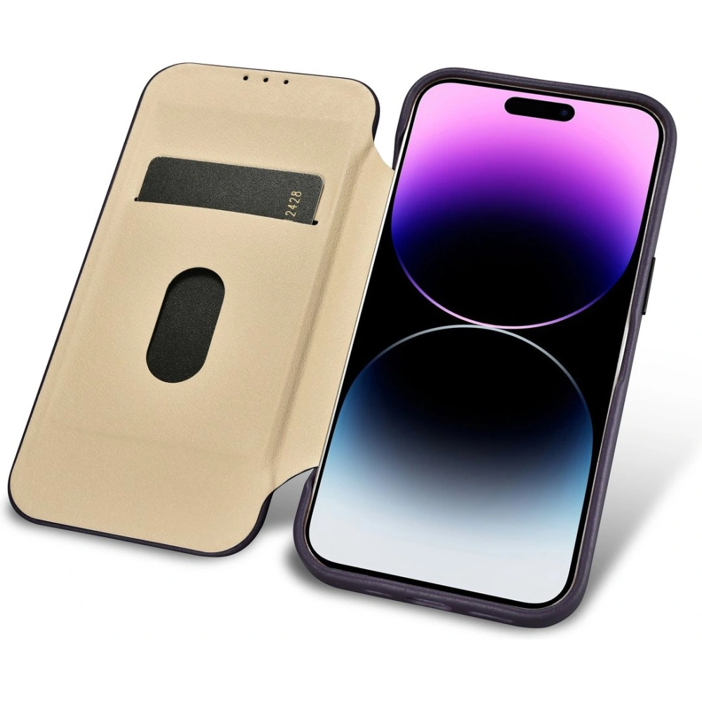 Hurtownia GSM - Etui iCarer CE Premium Bőr Tok MagSafe Apple iPhone 14 Pro Max sötétlila - ICR418 - {ean13} - Hurt