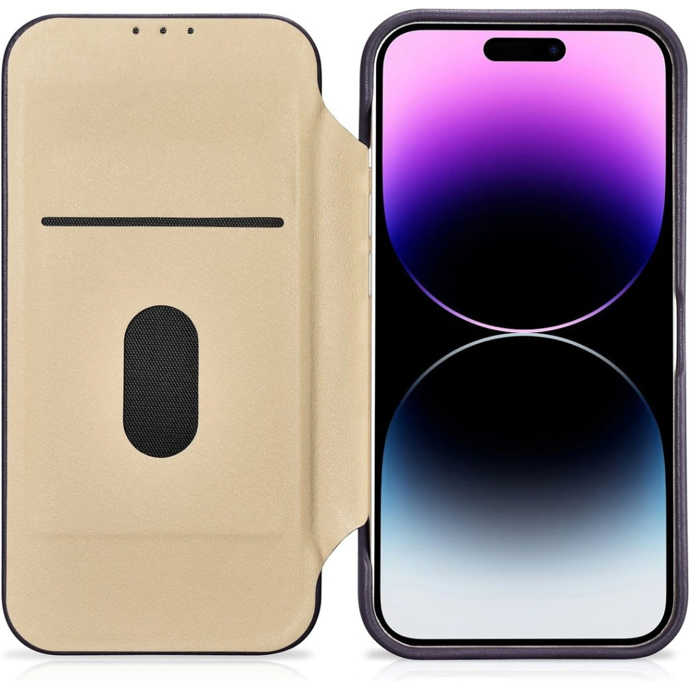 Hurtownia GSM - Etui iCarer CE Premium Bőr Tok MagSafe Apple iPhone 14 Pro Max sötétlila - ICR418 - {ean13} - Hurt