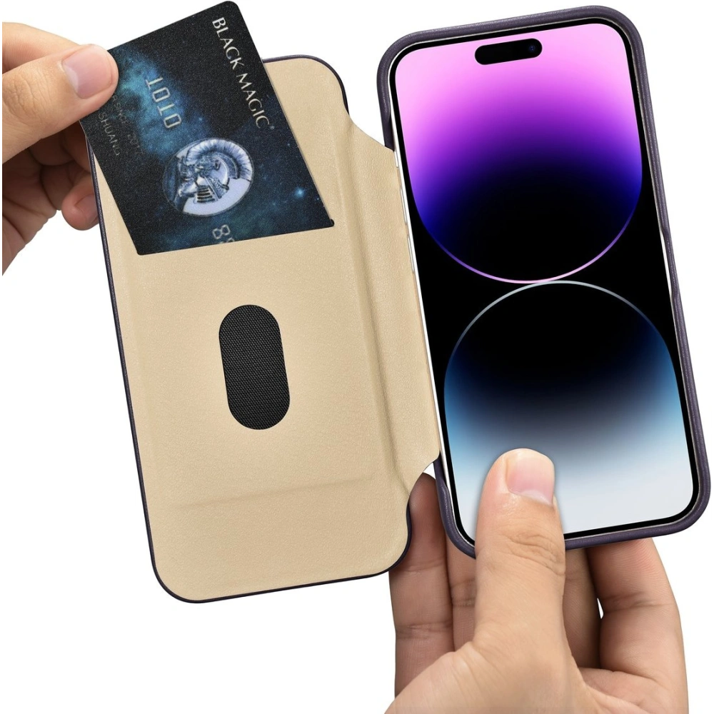 Hurtownia GSM - Case iCarer CE Premium Leder Folio MagSafe Apple iPhone 14 Pro Max dunkelviolett - ICR418 - {ean13} - Hurt