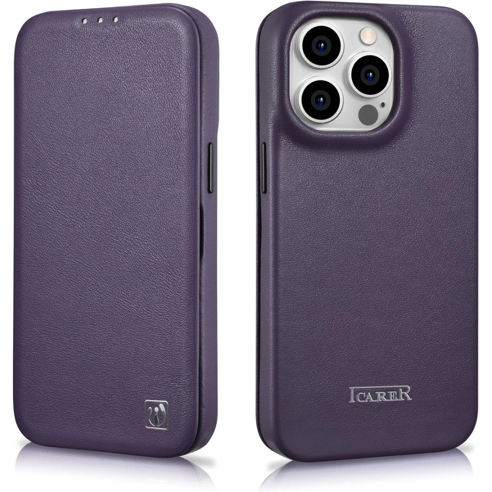 Wholesale iCarer CE Premium Leather Folio MagSafe Apple iPhone 14 Pro Max dark purple - ICR418 - {ean13} - Hurt