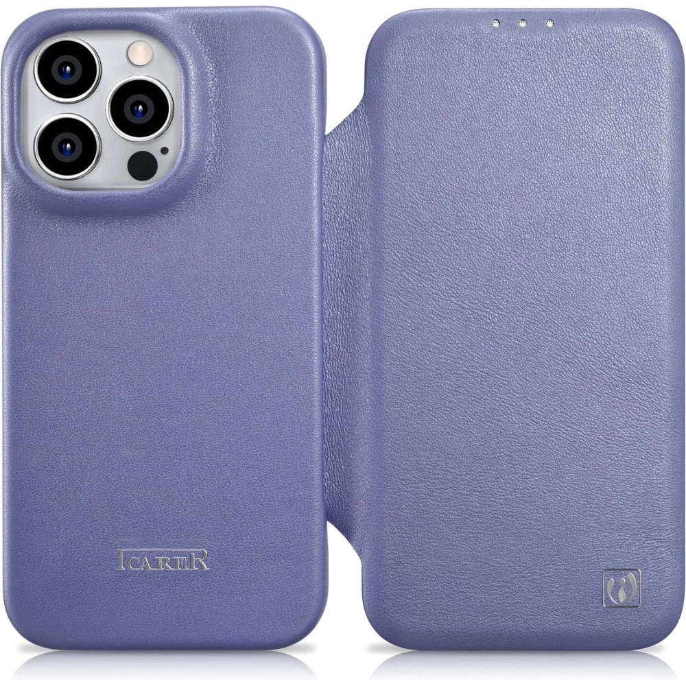 Wholesale iCarer CE Premium Leather Folio MagSafe Apple iPhone 14 Pro Max light purple - ICR419 - {ean13} - Hurt