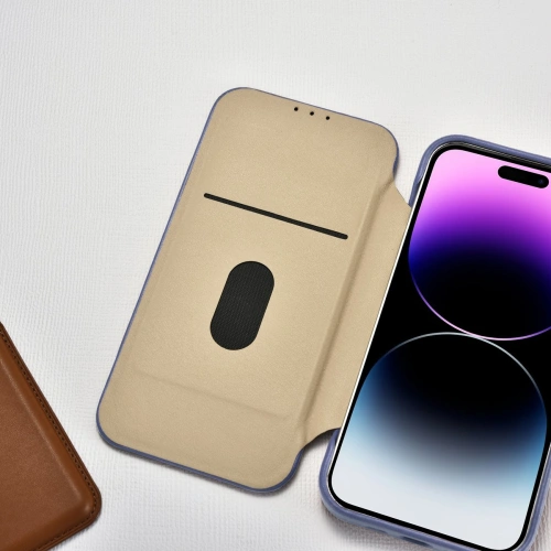 Etui iCarer CE Premium Leather Folio MagSafe Apple iPhone 14 Pro Max jasnofioletowy