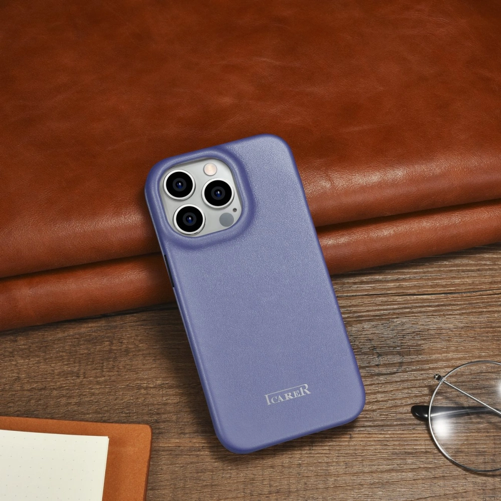 Wholesale iCarer CE Premium Leather Folio MagSafe Apple iPhone 14 Pro Max light purple - ICR419 - {ean13} - Hurt