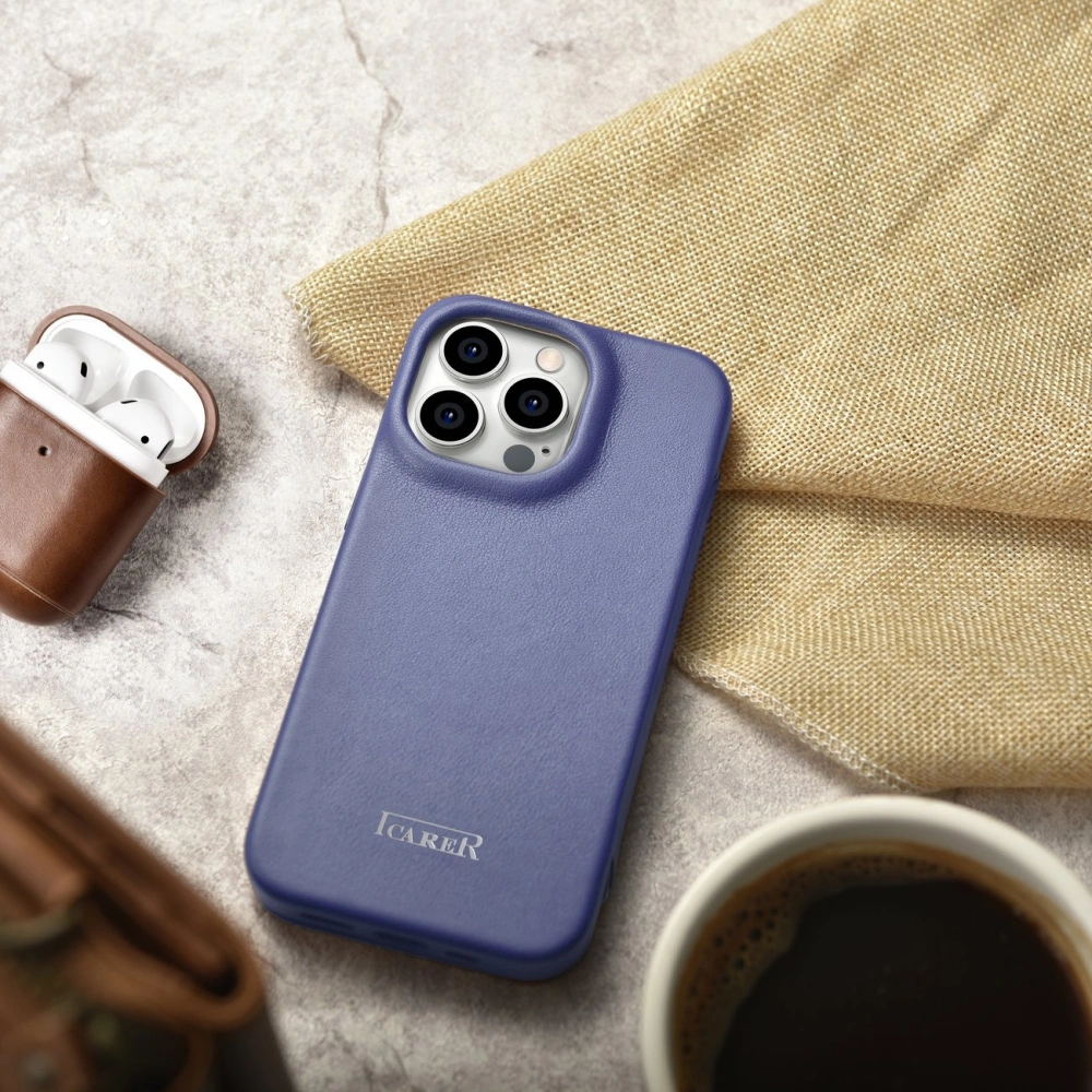 Hurtownia GSM - Etui iCarer CE Premium Leather Folio MagSafe Apple iPhone 14 Pro Max violet deschis - ICR419 - {ean13} - Hurt