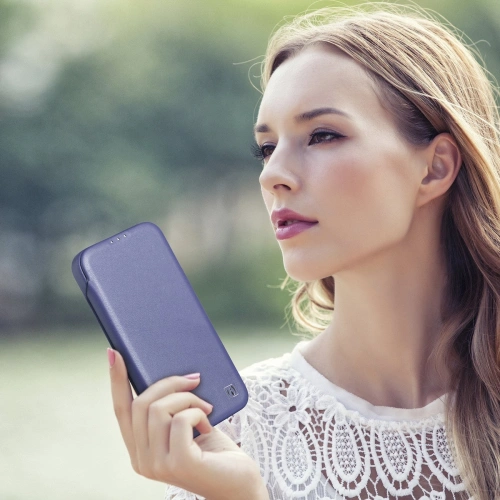 Etui iCarer CE Premium Leather Folio MagSafe Apple iPhone 14 Pro Max jasnofioletowy