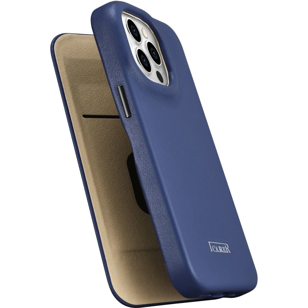 Hurtownia GSM - Case iCarer CE Premium Leder Folio MagSafe Apple iPhone 14 Pro Max blau - ICR420 - {ean13} - Hurt