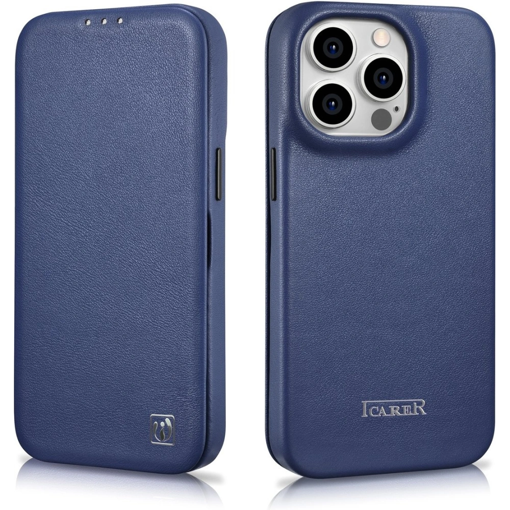 Wholesale iCarer CE Premium Leather Folio MagSafe Apple iPhone 14 Pro Max blue - ICR420 - {ean13} - Hurt