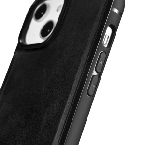 Etui iCarer bőr olaj viasz MagSafe Apple iPhone 14 fekete