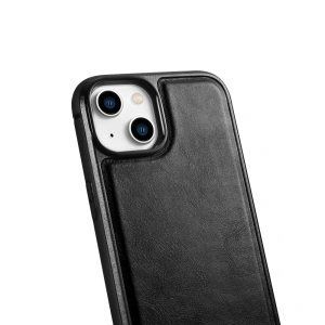 Wholesale iCarer Leather Oil Wax MagSafe Apple iPhone 14 black - ICR421 - {ean13} - Hurt