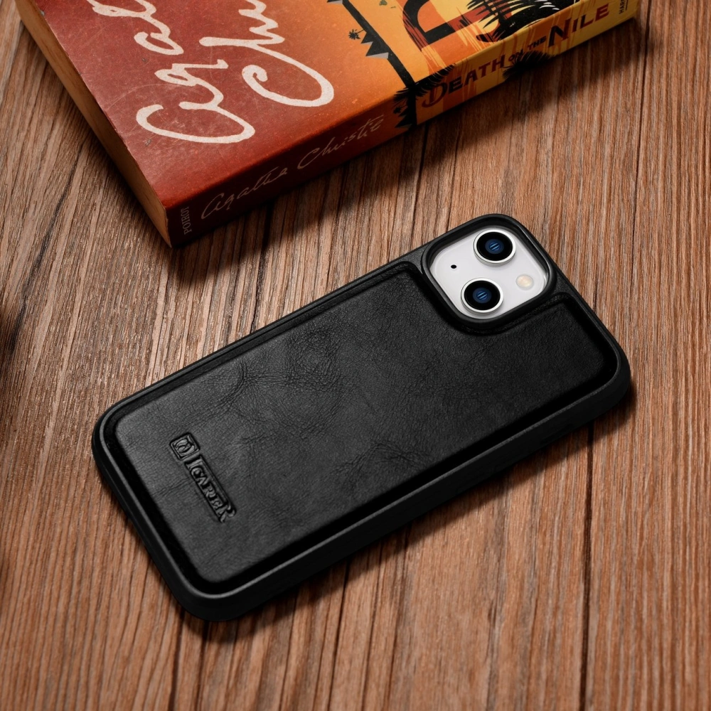 Hurtownia GSM - Case iCarer Lederölwachs MagSafe Apple iPhone 14 schwarz - ICR421 - {ean13} - Hurt