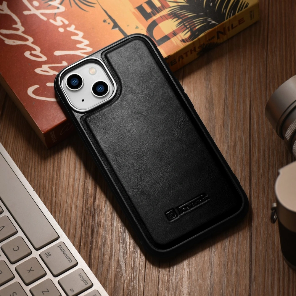 Hurtownia GSM - Etui iCarer Leather Oil Wax MagSafe Apple iPhone 14 czarny - ICR421 - {ean13} - Hurt