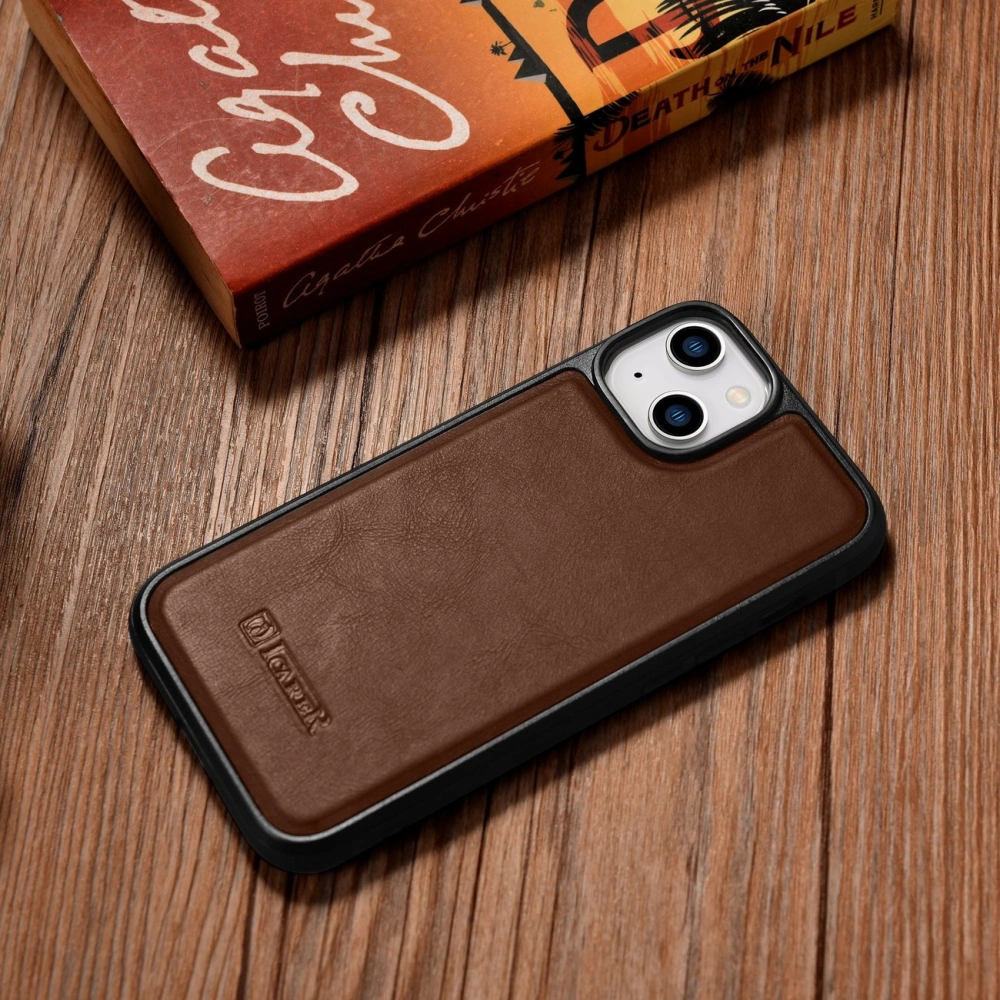 Hurtownia GSM - Etui iCarer bőr olaj viasz MagSafe Apple iPhone 14 barna - ICR422 - {ean13} - Hurt