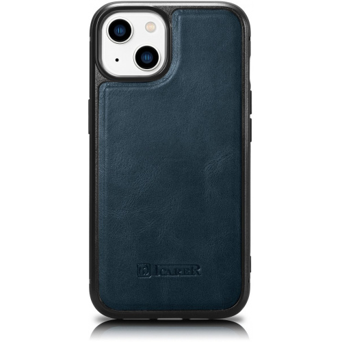 iCarer Distributor - 6975092685876 - ICR423 - iCarer Leather Oil Wax MagSafe Apple iPhone 14 blue - B2B homescreen