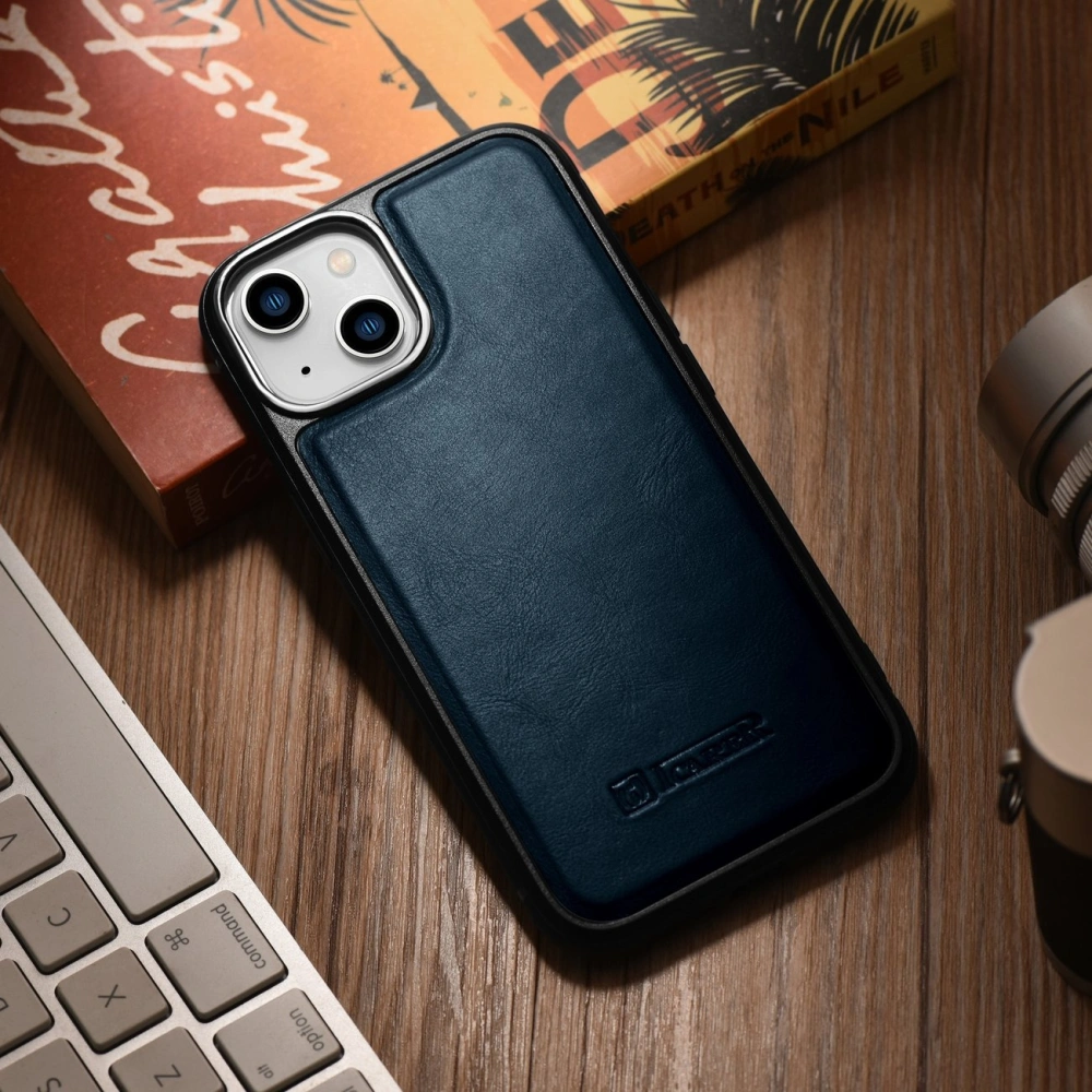 Hurtownia GSM - Etui iCarer Leather Oil Wax MagSafe Apple iPhone 14 niebieski - ICR423 - {ean13} - Hurt