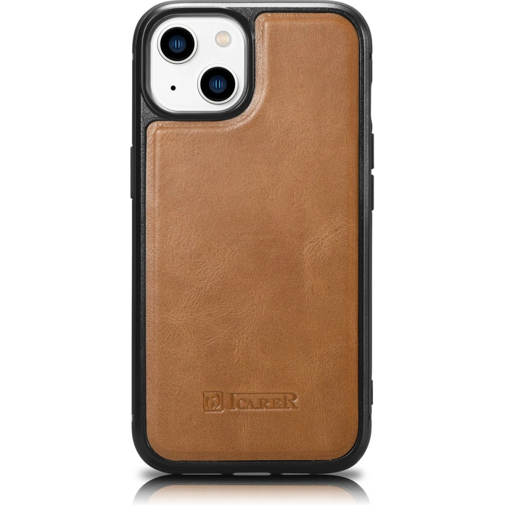 Hurtownia GSM - Etui iCarer Leather Oil Wax MagSafe Apple iPhone 14 jasnobrązowy - ICR424 - {ean13} - Hurt