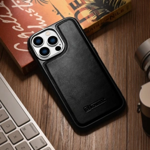 Hurtownia GSM - Etui iCarer Leather Oil Wax MagSafe Apple iPhone 14 Pro czarny - ICR425 - {ean13} - Hurt