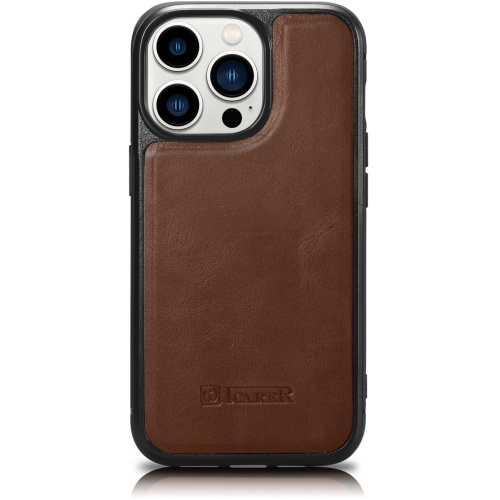Hurtownia iCarer - 6975092685906 - ICR426 - Etui iCarer Leather Oil Wax MagSafe Apple iPhone 14 Pro brązowy - B2B homescreen