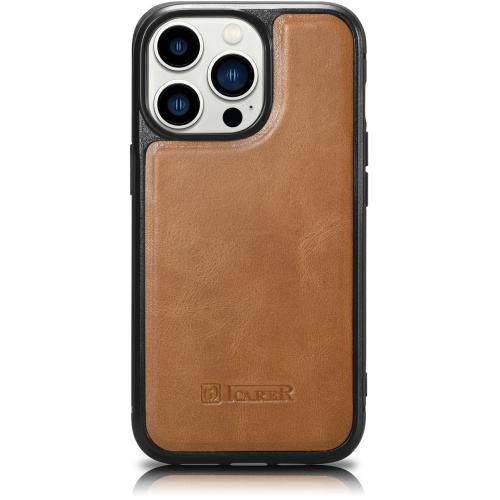 Hurtownia iCarer - 6975092685920 - ICR428 - Etui iCarer Leather Oil Wax MagSafe Apple iPhone 14 Pro jasnobrązowy - B2B homescreen