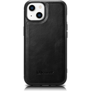 Wholesale iCarer Leather Oil Wax MagSafe Apple iPhone 14 Plus / 15 Plus black - ICR429 - {ean13} - Hurt