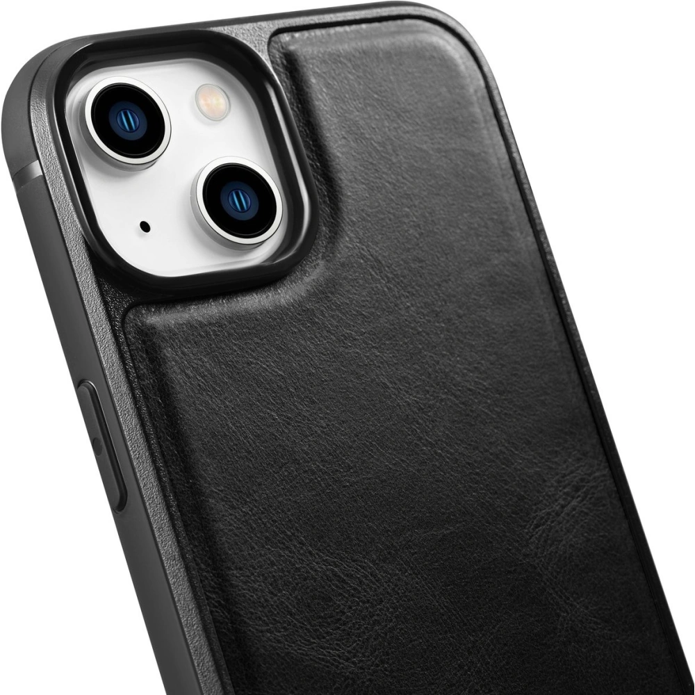 Wholesale iCarer Leather Oil Wax MagSafe Apple iPhone 14 Plus / 15 Plus black - ICR429 - {ean13} - Hurt