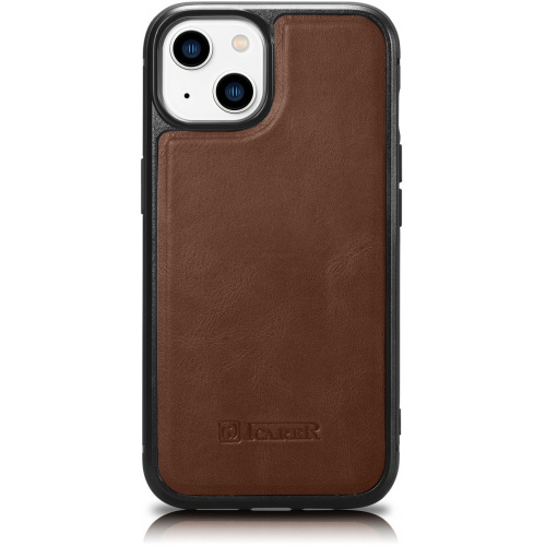 Hurtownia iCarer - 6975092685944 - ICR430 - Etui iCarer Leather Oil Wax MagSafe Apple iPhone 14 Plus / 15 Plus brązowy - B2B homescreen
