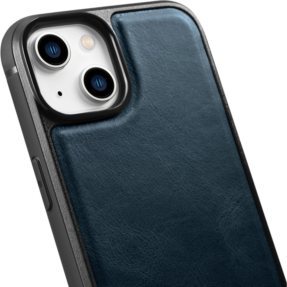 Wholesale iCarer Leather Oil Wax MagSafe Apple iPhone 14 Plus / 15 Plus blue - ICR431 - {ean13} - Hurt