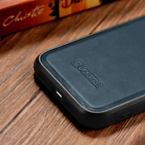 Wholesale iCarer Leather Oil Wax MagSafe Apple iPhone 14 Plus / 15 Plus blue - ICR431 - {ean13} - Hurt