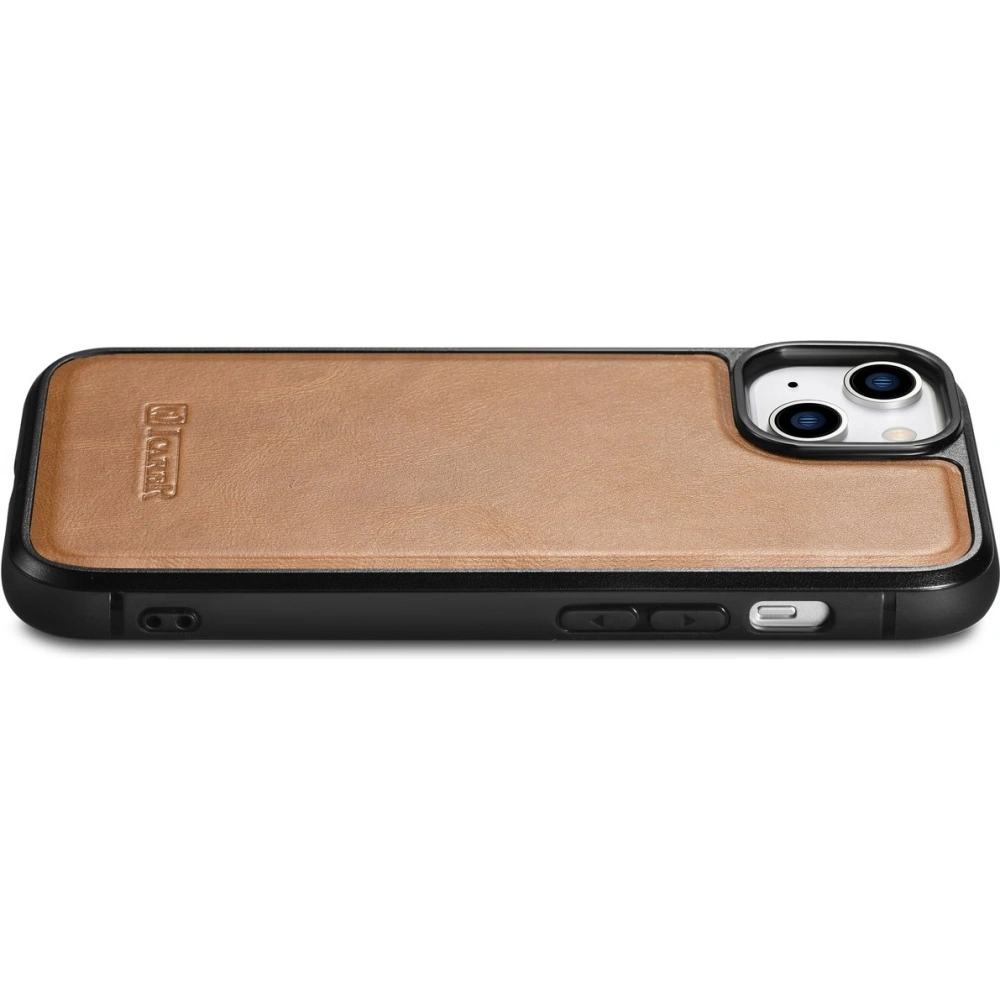 Wholesale iCarer Leather Oil Wax MagSafe Apple iPhone 14 Plus / 15 Plus light brown - ICR432 - {ean13} - Hurt