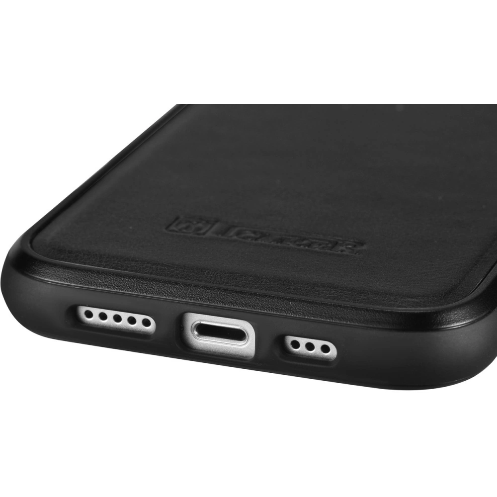 Wholesale iCarer Leather Oil Wax MagSafe Apple iPhone 14 Pro Max black - ICR433 - {ean13} - Hurt