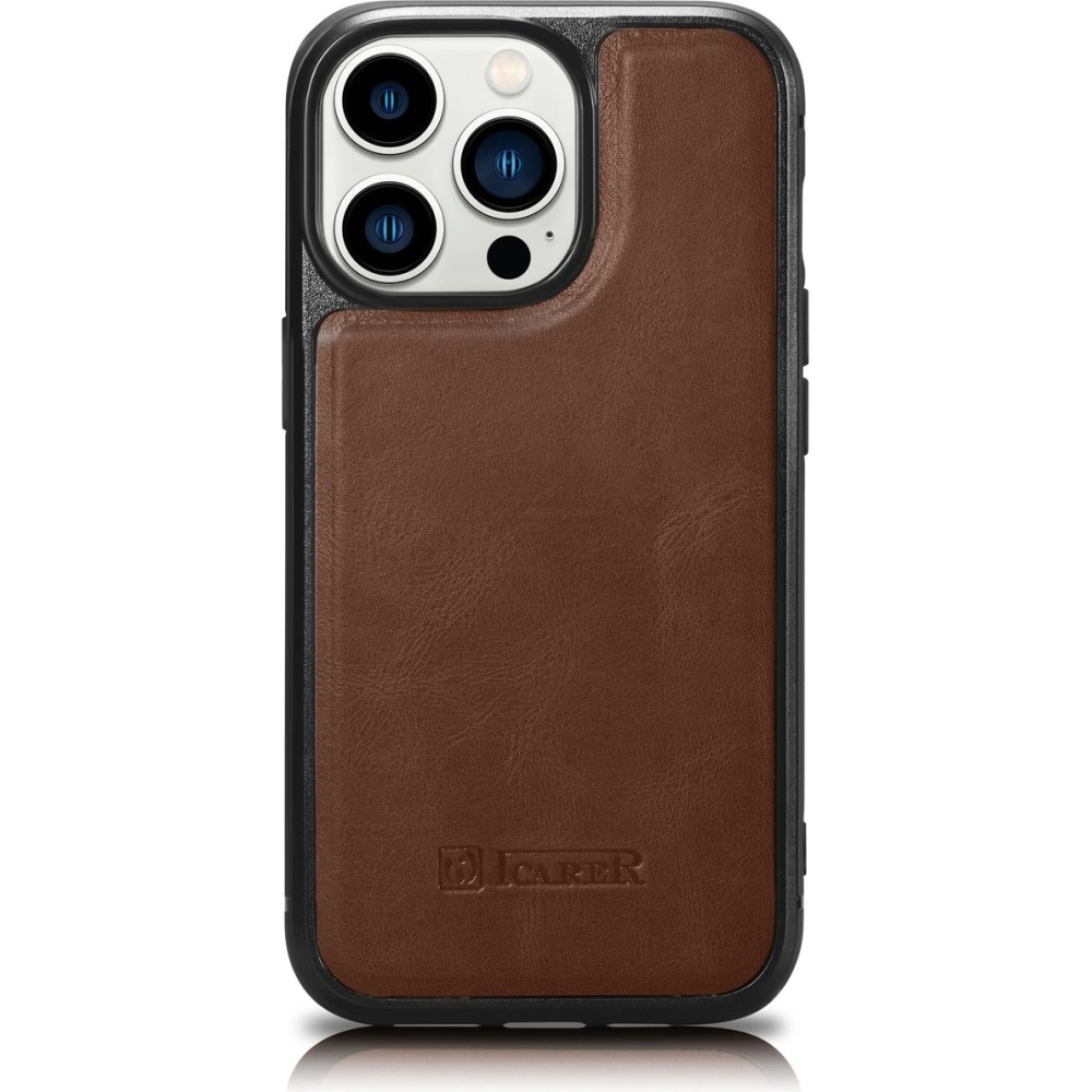 Hurtownia GSM - Etui iCarer Leather Oil Wax MagSafe Apple iPhone 14 Pro Max brązowy - ICR434 - {ean13} - Hurt