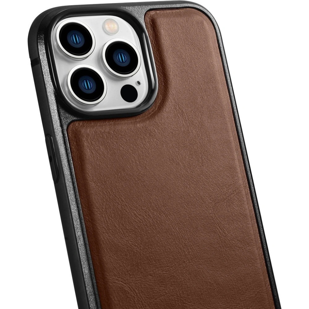 Wholesale iCarer Leather Oil Wax MagSafe Apple iPhone 14 Pro Max brown - ICR434 - {ean13} - Hurt