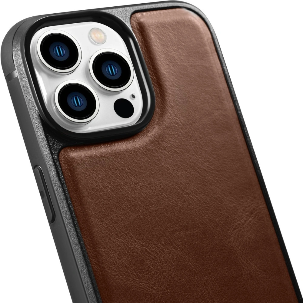 Wholesale iCarer Leather Oil Wax MagSafe Apple iPhone 14 Pro Max brown - ICR434 - {ean13} - Hurt