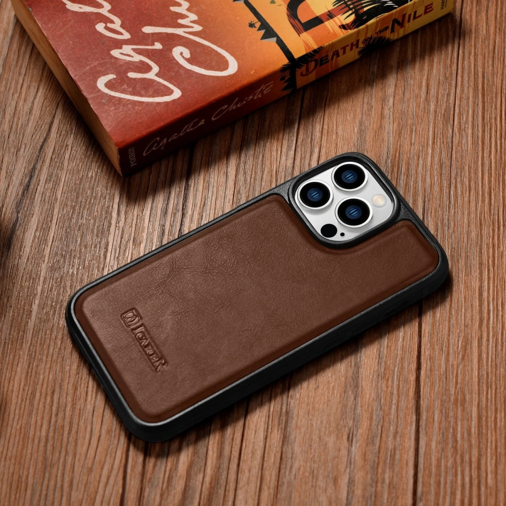 Hurtownia GSM - Etui iCarer Leather Oil Wax MagSafe Apple iPhone 14 Pro Max brązowy - ICR434 - {ean13} - Hurt